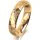 Ring 18 Karat Gelbgold 4.5 mm diamantmatt 4 Brillanten G vs Gesamt 0,025ct
