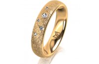 Ring 18 Karat Gelbgold 4.5 mm kristallmatt 5 Brillanten G...