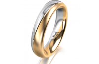 Ring 14 Karat Gelb-/Weissgold 4.5 mm l&auml;ngsmatt