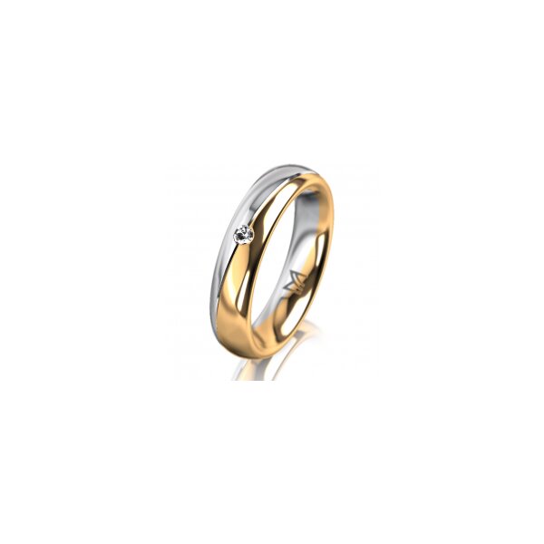 Ring 14 Karat Gelb-/Weissgold 4.5 mm poliert 1 Brillant G vs 0,025ct