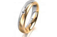 Ring 14 Karat Gelb-/Weissgold 4.5 mm l&auml;ngsmatt 1...