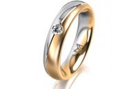 Ring 14 Karat Gelb-/Weissgold 4.5 mm l&auml;ngsmatt 1...