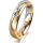 Ring 14 Karat Gelb-/Weissgold 4.5 mm längsmatt 1 Brillant G vs 0,065ct