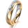 Ring 14 Karat Gelb-/Weissgold 4.5 mm l&auml;ngsmatt 1 Brillant G vs 0,065ct