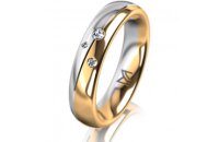 Ring 14 Karat Gelb-/Weissgold 4.5 mm poliert 3 Brillanten...