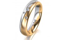 Ring 14 Karat Gelb-/Weissgold 4.5 mm l&auml;ngsmatt 3...