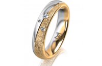 Ring 14 Karat Gelb-/Weissgold 4.5 mm kristallmatt 3...