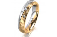 Ring 14 Karat Gelb-/Weissgold 4.5 mm diamantmatt 3...