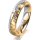 Ring 14 Karat Gelb-/Weissgold 4.5 mm diamantmatt 3 Brillanten G vs Gesamt 0,035ct