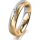 Ring 14 Karat Gelb-/Weissgold 4.5 mm sandmatt 4 Brillanten G vs Gesamt 0,025ct