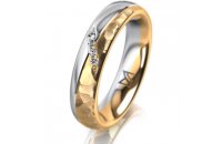 Ring 14 Karat Gelb-/Weissgold 4.5 mm diamantmatt 4...