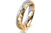 Ring 18 Karat Gelb-/Weissgold 4.5 mm diamantmatt 1...