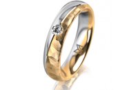 Ring 18 Karat Gelb-/Weissgold 4.5 mm diamantmatt 1...