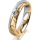 Ring 18 Karat Gelb-/Weissgold 4.5 mm diamantmatt 1 Brillant G vs 0,065ct
