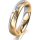 Ring 18 Karat Gelb-/Weissgold 4.5 mm längsmatt 3 Brillanten G vs Gesamt 0,035ct