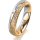 Ring 18 Karat Gelb-/Weissgold 4.5 mm kristallmatt 3 Brillanten G vs Gesamt 0,035ct