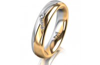Ring 18 Karat Gelb-/Weissgold 4.5 mm poliert 4 Brillanten...