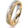 Ring 18 Karat Gelb-/Weissgold 4.5 mm kristallmatt 4 Brillanten G vs Gesamt 0,025ct