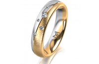 Ring 18 Karat Gelb-/Weissgold 4.5 mm sandmatt 5...