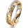 Ring 18 Karat Gelb-/Weissgold 4.5 mm diamantmatt 5 Brillanten G vs Gesamt 0,045ct