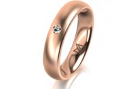 Ring 14 Karat Rotgold 4.5 mm l&auml;ngsmatt 1 Brillant G...