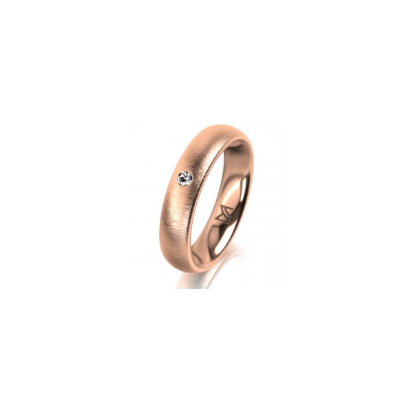 Ring 14 Karat Rotgold 4.5 mm sandmatt 1 Brillant G vs 0,025ct