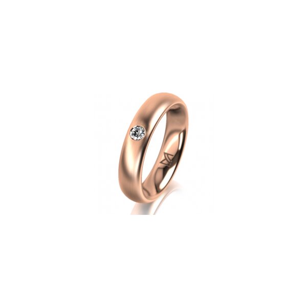 Ring 14 Karat Rotgold 4.5 mm längsmatt 1 Brillant G vs 0,065ct