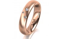 Ring 14 Karat Rotgold 4.5 mm l&auml;ngsmatt 3 Brillanten...