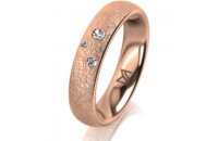 Ring 14 Karat Rotgold 4.5 mm kreismatt 3 Brillanten G vs...