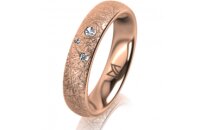 Ring 14 Karat Rotgold 4.5 mm kristallmatt 3 Brillanten G...