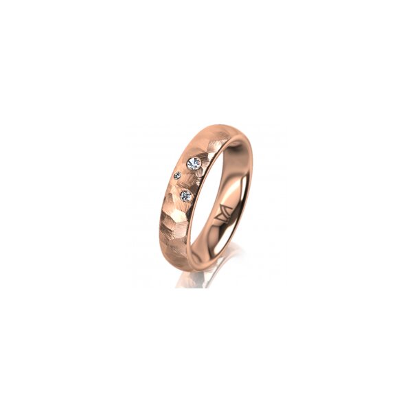 Ring 14 Karat Rotgold 4.5 mm diamantmatt 3 Brillanten G vs Gesamt 0,035ct