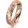 Ring 14 Karat Rotgold 4.5 mm diamantmatt 3 Brillanten G vs Gesamt 0,035ct