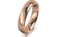 Ring 14 Karat Rotgold 4.5 mm poliert 4 Brillanten G vs...