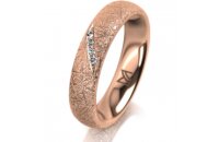 Ring 14 Karat Rotgold 4.5 mm kristallmatt 4 Brillanten G...