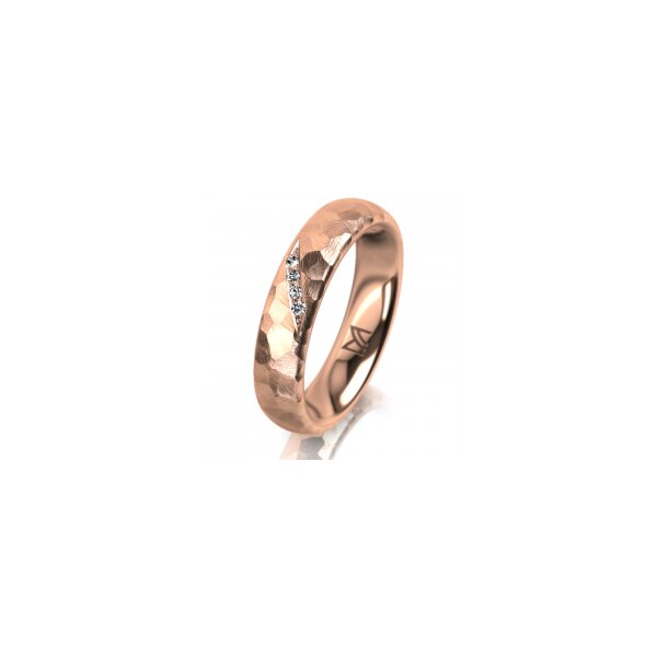 Ring 14 Karat Rotgold 4.5 mm diamantmatt 4 Brillanten G vs Gesamt 0,025ct