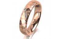 Ring 14 Karat Rotgold 4.5 mm diamantmatt 4 Brillanten G...