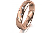 Ring 14 Karat Rotgold 4.5 mm poliert 5 Brillanten G vs...