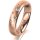 Ring 14 Karat Rotgold 4.5 mm sandmatt 5 Brillanten G vs Gesamt 0,045ct