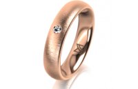 Ring 18 Karat Rotgold 4.5 mm sandmatt 1 Brillant G vs...