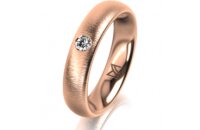 Ring 18 Karat Rotgold 4.5 mm sandmatt 1 Brillant G vs...