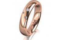 Ring 18 Karat Rotgold 4.5 mm poliert 3 Brillanten G vs...