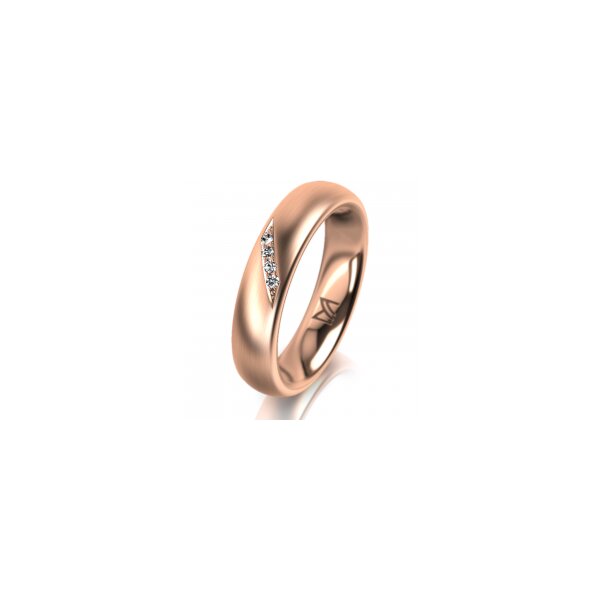 Ring 18 Karat Rotgold 4.5 mm l&auml;ngsmatt 4 Brillanten G vs Gesamt 0,025ct