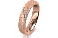 Ring 18 Karat Rotgold 4.5 mm kreismatt 4 Brillanten G vs...