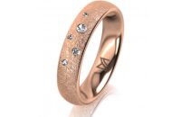 Ring 18 Karat Rotgold 4.5 mm kreismatt 5 Brillanten G vs...
