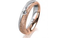 Ring 14 Karat Rot-/Weissgold 4.5 mm kristallmatt 1...
