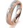 Ring 14 Karat Rot-/Weissgold 4.5 mm kreismatt 3 Brillanten G vs Gesamt 0,035ct