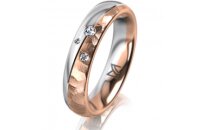 Ring 14 Karat Rot-/Weissgold 4.5 mm diamantmatt 3...