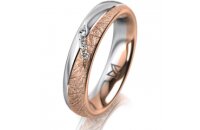 Ring 14 Karat Rot-/Weissgold 4.5 mm kristallmatt 4...