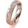 Ring 14 Karat Rot-/Weissgold 4.5 mm kreismatt 5 Brillanten G vs Gesamt 0,045ct
