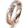 Ring 14 Karat Rot-/Weissgold 4.5 mm diamantmatt 5 Brillanten G vs Gesamt 0,045ct